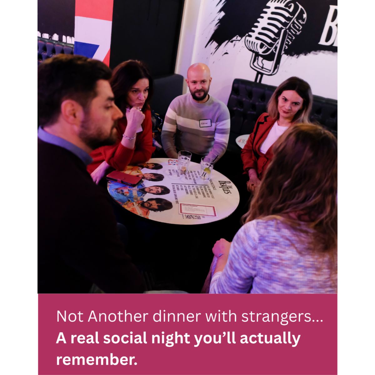 Guests engaged in small group conversation at 3rd Space Bucharest event