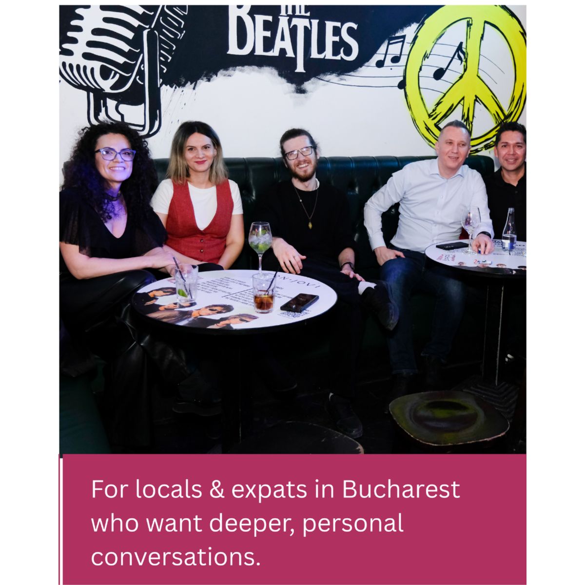 Locals and expats enjoying deeper personal conversations at 3rd Space Bucharest