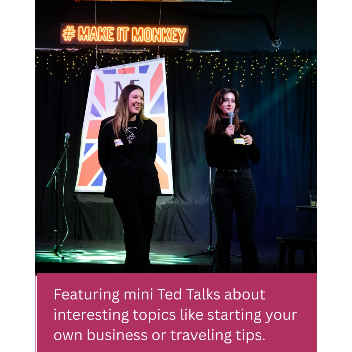 Guests sharing stories on stage at the 3rd Space event